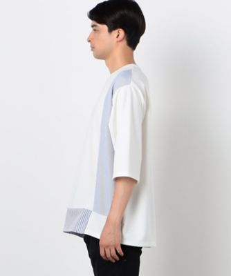ストライプ　コンビ　デザイン　Ｔシャツ（半袖）（４７６０ＴＩ４２）