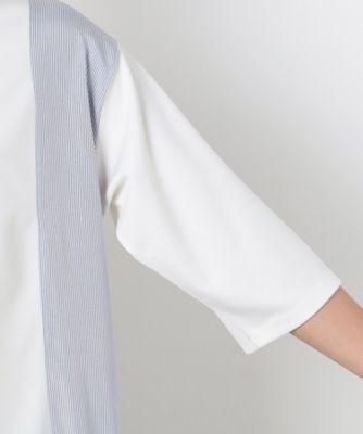 ストライプ　コンビ　デザイン　Ｔシャツ（半袖）（４７６０ＴＩ４２）