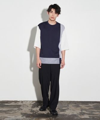 ストライプ　コンビ　デザイン　Ｔシャツ（半袖）（４７６０ＴＩ４２）