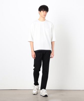 七分袖 フェイクレイヤード クルーネックTシャツ