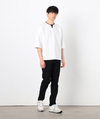 フェイクレイヤード　キーネックＴシャツ　七分袖（４７６０ＴＫ０７）