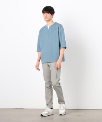 フェイクレイヤード　キーネックＴシャツ　七分袖（４７６０ＴＫ０７）