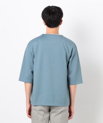 フェイクレイヤード　キーネックＴシャツ　七分袖（４７６０ＴＫ０７）