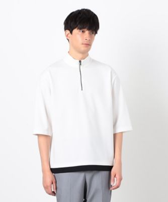 40ｃｔ＆525 裾明きデザイン 7分袖Tシャツ 七分袖シャツ 1661 01 ホワイト| 作業服・作業着