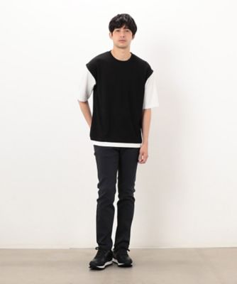 ケーブル柄　ベスト　フェイクレイヤードＴシャツ（４７６０ＴＫ１０）