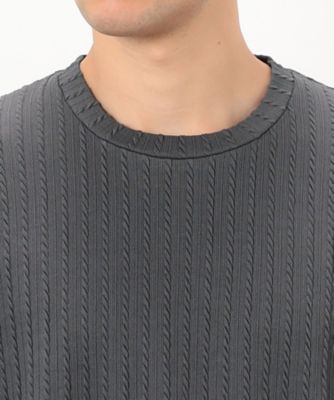 ケーブル柄　ベスト　フェイクレイヤードＴシャツ（４７６０ＴＫ１０）