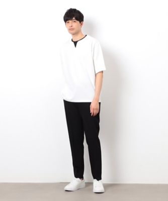半袖　フェイクレイヤード　キーネックＴシャツ（４７６０ＴＫ１２）