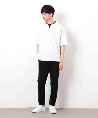 半袖　フェイクレイヤード　キーネックＴシャツ（４７６０ＴＫ１２）