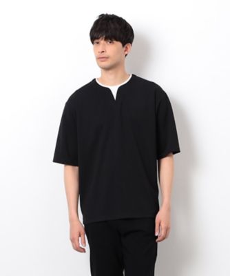 半袖　フェイクレイヤード　キーネックＴシャツ（４７６０ＴＫ１２）