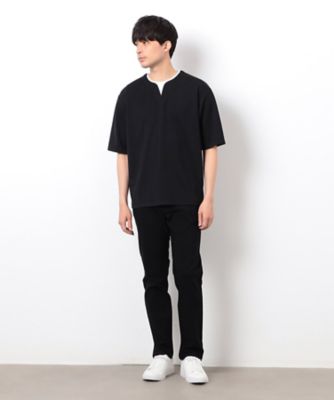 半袖　フェイクレイヤード　キーネックＴシャツ（４７６０ＴＫ１２）