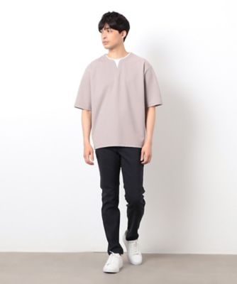 半袖　フェイクレイヤード　キーネックＴシャツ（４７６０ＴＫ１２）