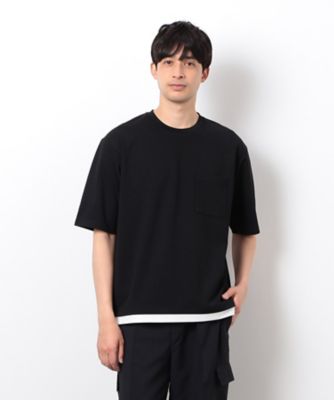 半袖　フェイクレイヤード　クルーネックＴシャツ（４７６０ＴＫ１３）