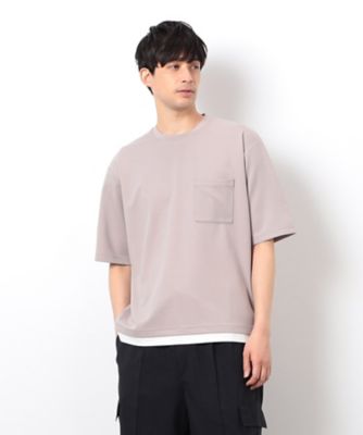 半袖　フェイクレイヤード　クルーネックＴシャツ（４７６０ＴＫ１３）