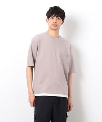 半袖　フェイクレイヤード　クルーネックＴシャツ（４７６０ＴＫ１３）