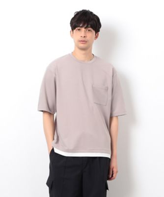 半袖　フェイクレイヤード　クルーネックＴシャツ（４７６０ＴＫ１３）