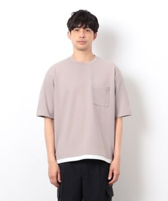 半袖　フェイクレイヤード　クルーネックＴシャツ（４７６０ＴＫ１３）