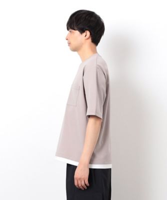 半袖　フェイクレイヤード　クルーネックＴシャツ（４７６０ＴＫ１３）