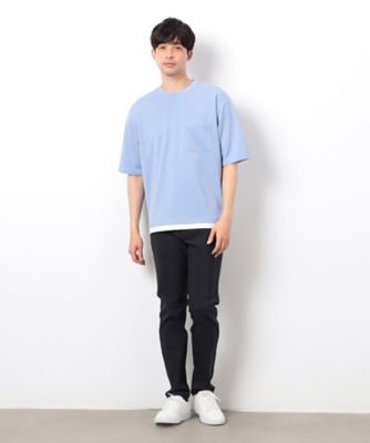 半袖　フェイクレイヤード　クルーネックＴシャツ（４７６０ＴＫ１３）