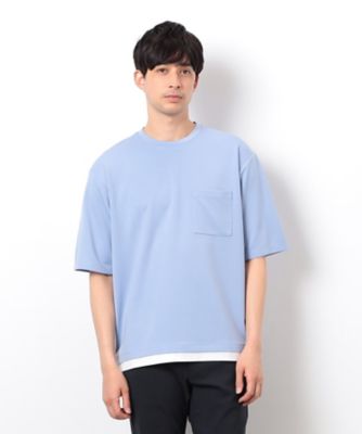 半袖　フェイクレイヤード　クルーネックＴシャツ（４７６０ＴＫ１３）