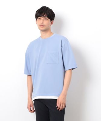 半袖　フェイクレイヤード　クルーネックＴシャツ（４７６０ＴＫ１３）