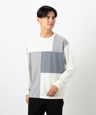 カラーブロック パッチワーク クルーネックTシャツ（4760TK26