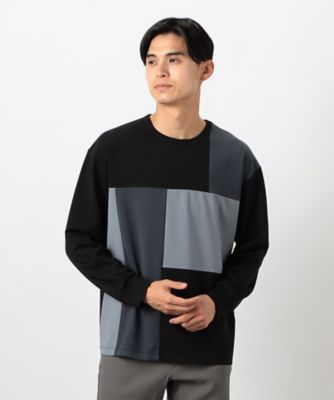 カラーブロック パッチワーク クルーネックTシャツ（4760TK26