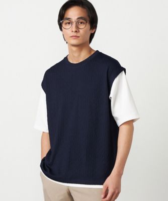 ケーブルレイヤードTシャツ（4760TO10） | COMME CA ISM (Men
