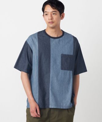 6オンスコットンデニム 切り替え半袖Tシャツ（4760TO21