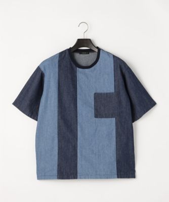 6オンスコットンデニム 切り替え半袖Tシャツ（4760TO21