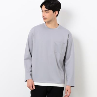 ＜COMME CA ISM (Men)＞ストレッチポンチ　フェイクレイヤード　Ｔシャツ（４７６１ＴＣ０２）