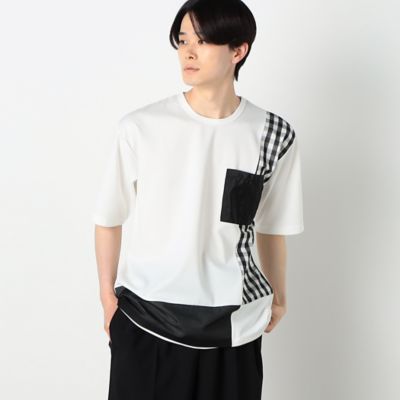 ＜COMME CA ISM (Men)＞シアー　コンビデザイン　Ｔシャツ（４７６４ＴＣ０８）