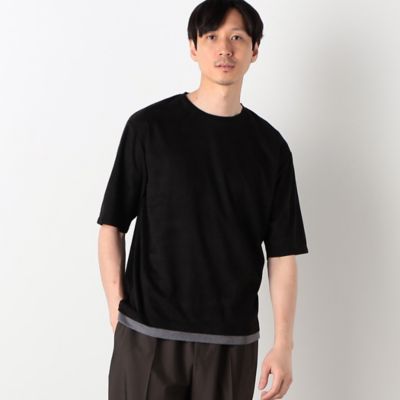 エアリー フェイクスエード カラーレイヤードTシャツ