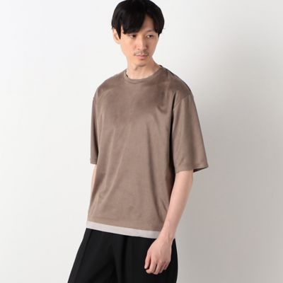 エアリー フェイクスエード カラーレイヤードTシャツ