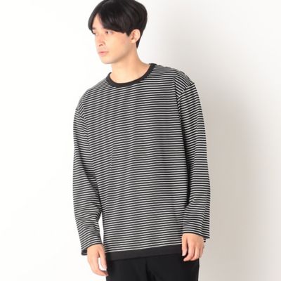 ボーダー柄　フェイクレイヤードＴシャツ（４７６４ＴＥ２２）