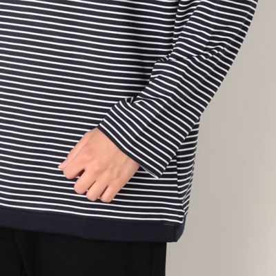 ボーダー柄　フェイクレイヤードＴシャツ（４７６４ＴＥ２２）