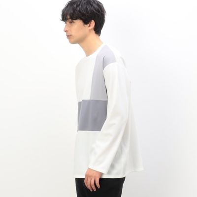 パッチワーク　クルーネック　ロングスリーブ　Ｔシャツ（４７６４ＴＧ２６）