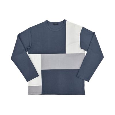 パッチワーク　クルーネック　ロングスリーブ　Ｔシャツ（４７６４ＴＧ２６）