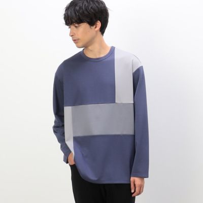 パッチワーク　クルーネック　ロングスリーブ　Ｔシャツ（４７６４ＴＧ２６）