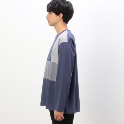 パッチワーク　クルーネック　ロングスリーブ　Ｔシャツ（４７６４ＴＧ２６）