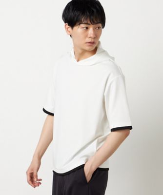 吸水速乾】フェイクレイヤード フーデッド Tシャツ（4764TO09
