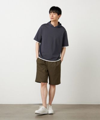 吸水速乾】フェイクレイヤード フーデッド Tシャツ（4764TO09