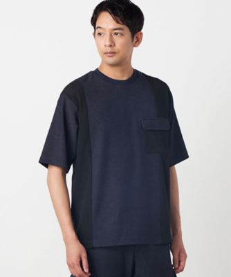 軽量スクエアジャカード フェイクレイヤードTシャツ