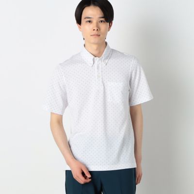 ＜COMME CA ISM (Men)＞吸水速乾　カノコ　ドットプリント　ポロシャツ（４７６９ＣＣ１１）