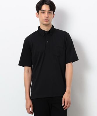 ＜COMME CA ISM (Men)＞ストレッチポンチ　ボタンダウン　ポロシャツ（半袖）（４７６９ＣＩ１３）