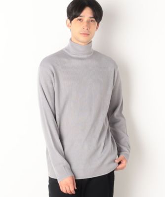 ＜COMME CA ISM (Men)＞ウォッシャブル　リブ　タートルネック　プルオーバー（４７７１ＫＥ０４）