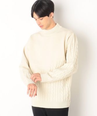 COMME CA ISM (Men)/コムサイズム ★TVドラマ着用商品★  【マシーンウォッシャブル】編地切替デザイン ケーブル ニット プルオーバー(4771KE10)