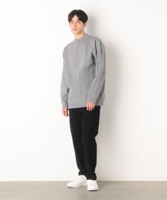★ＴＶドラマ着用商品★　　【マシーンウォッシャブル】編地切替デザイン　ケーブル　ニット　プルオーバー（４７７１ＫＥ１０）