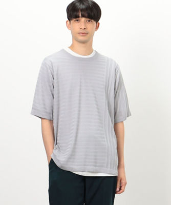 ＜三越伊勢丹/公式＞ COMME CA ISM (Men)/コムサイズム リンクス編みニット＋Tシャツ ライトグレー トップス【三越伊勢丹/公式】