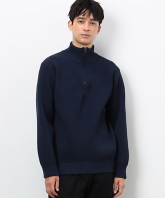 両畦編み ハーフジップ プルオーバーニット（4771KI10
