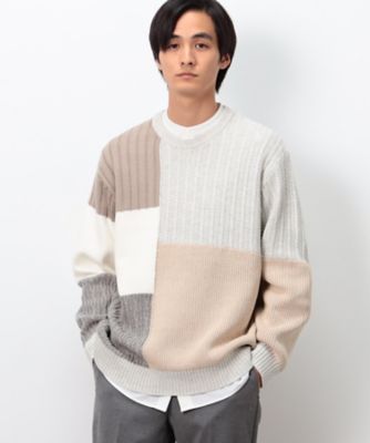 パッチワーク風 クルーネックニット（4771KO06） | COMME CA